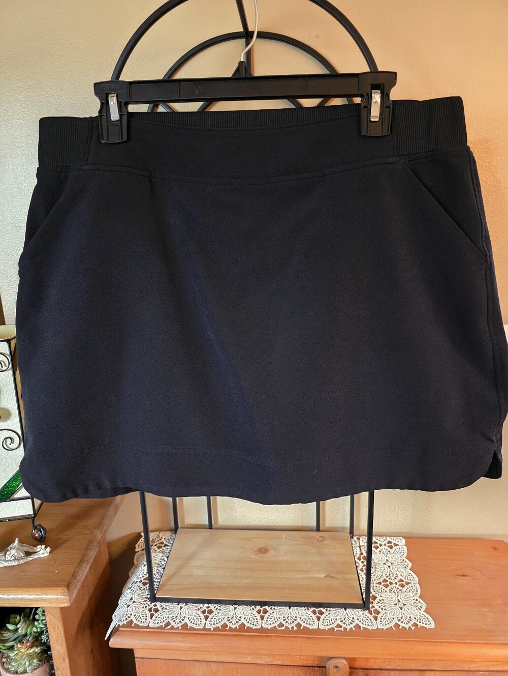 32° COOL Ladies Black Athletic Skort with Pockets Size L